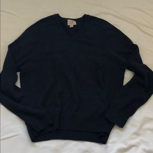 Brooks Brothers Navy V-Neck Cotton Sweater